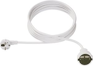 Bachmann Kabel, Verlängerung, Dose(CEE7)->Stecker(CEE7),  5m, weiss,