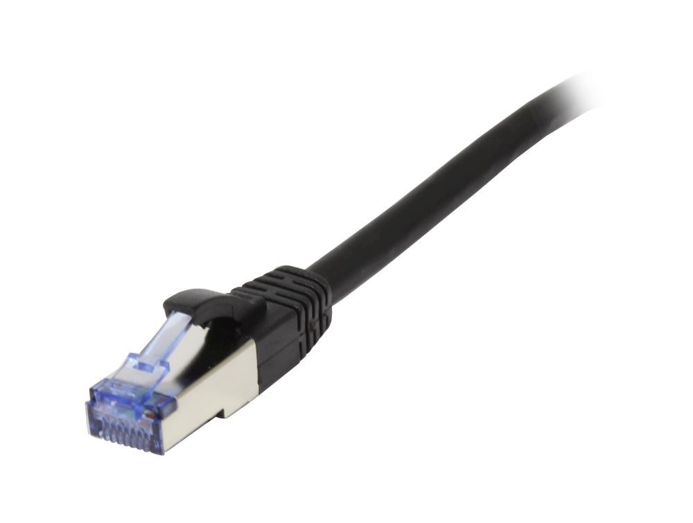 Patchkabel RJ45, CAT6A 500Mhz, 1.0m, schwarz, S-STP(S/FTP),  Komponent getestet, AWG26, Synergy 21