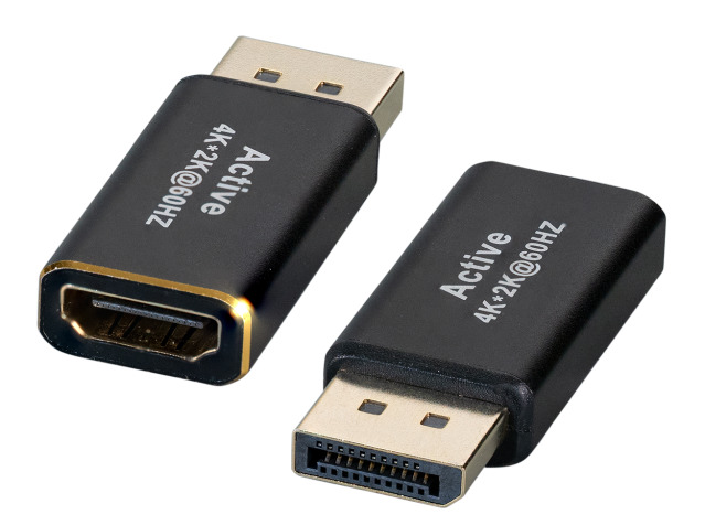 Kabel Video DisplayPort Adapter, DisplayPort -->> HDMI?-A, St/Bu, schwarz, 4K 60HZ,