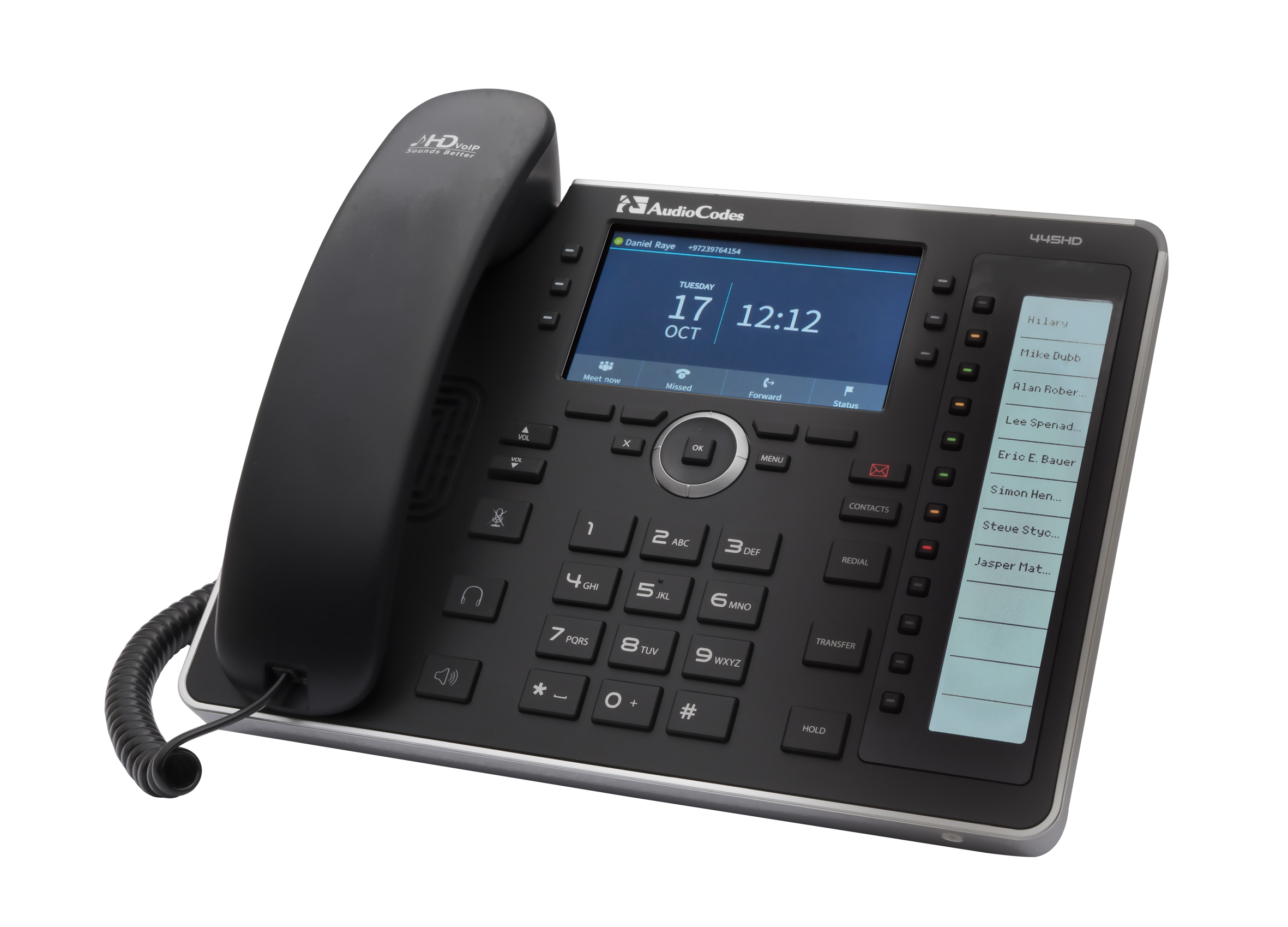 AudioCodes IP 445HD IP-Phone PoE GbE black with integrated BT and WiFi