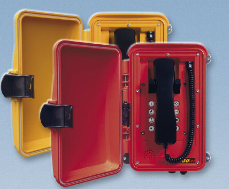 FHF Wetterfestes Telefon InduTel Kunststoffgehäuse mit Schutztür "Gelbe-Housing"
