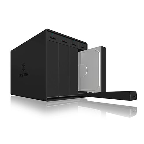 ICY Box Gehäuse, ext.SATA 3, 5" 4x /USB&plus;ESATA, Black, IB-3664SU3,
