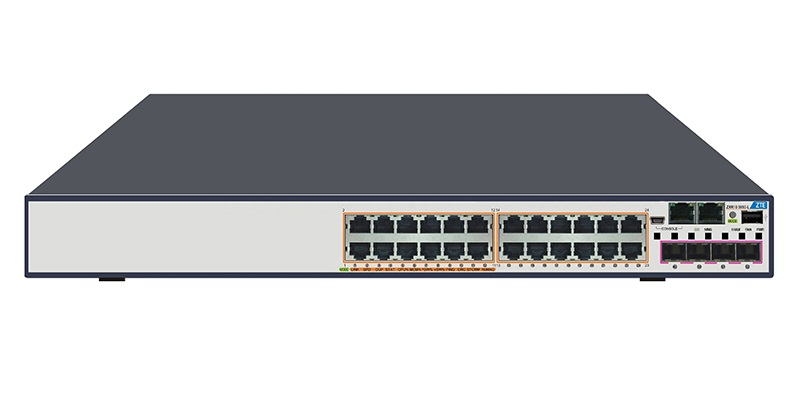 ZTE Switch Stackable Layer 3 PoE 24x Gigabit RJ45 &plus; 4x Combo 1GB SFP/10GB SFP&plus; slot und 1x 360 Watt Netzteil