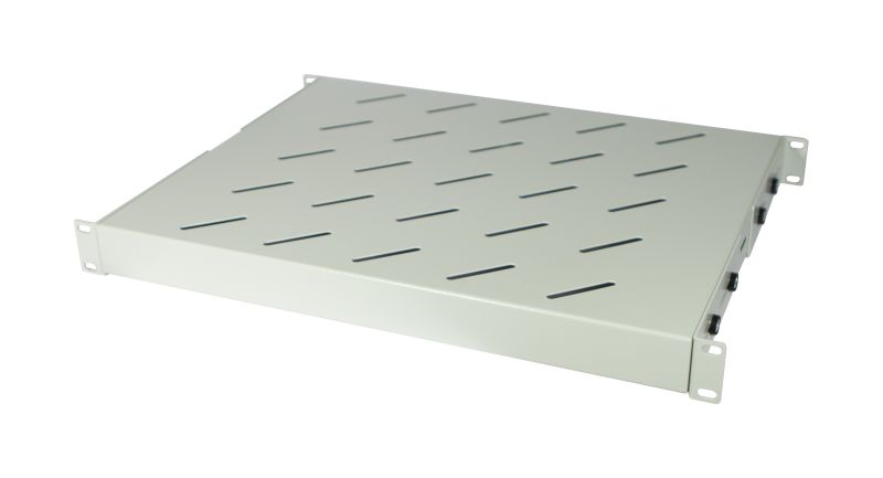 ALLNET 19"zbh. Fachboden fest, für  800mm Schrank tiefe, 1HE, Lichtgrau, t550-650mm,